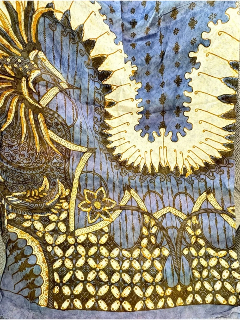 Brand New! Direct from Bali Stunning Krisna Blue & Gold Sarong Sarung